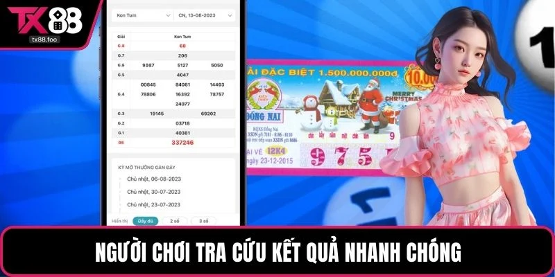 Người chơi tra cứu kết quả nhanh chóng